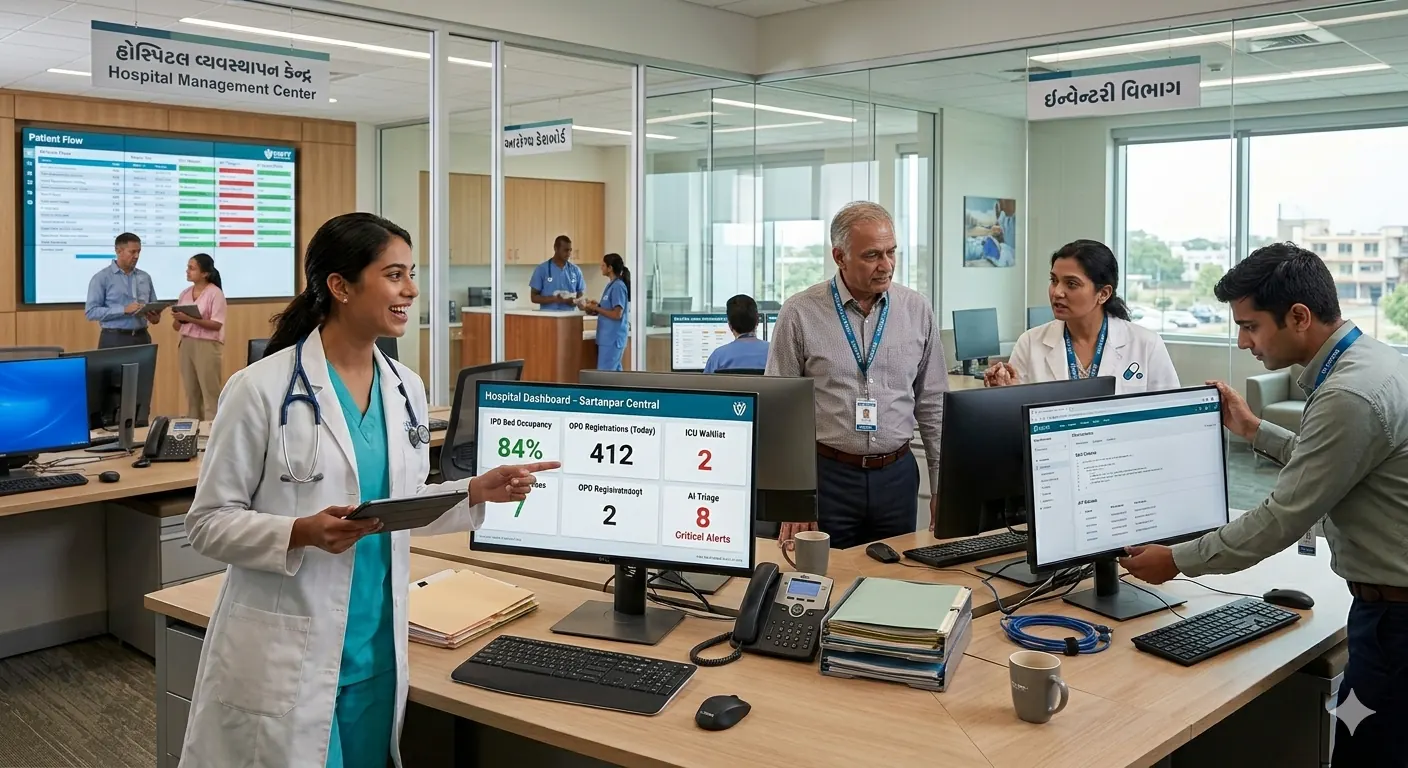 Hospital homepage and trust section preview