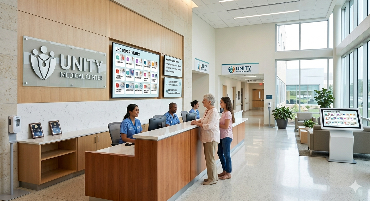 Hospital facilities and appointment section preview